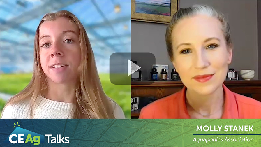 Screen Capture of Dana Shugrue and Molly Stanek Talking About Controlled Environment Agriculture