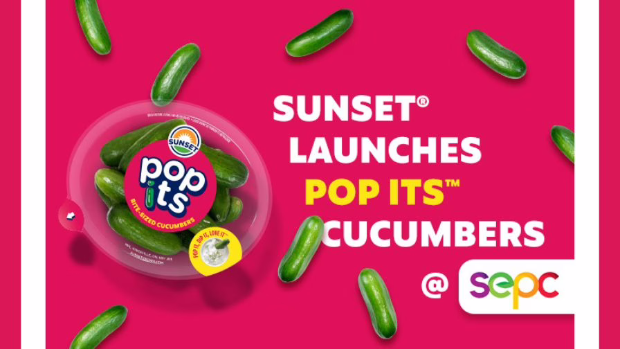 Sunset Pop Its Bite-Size Cucumbers promotional graphic.