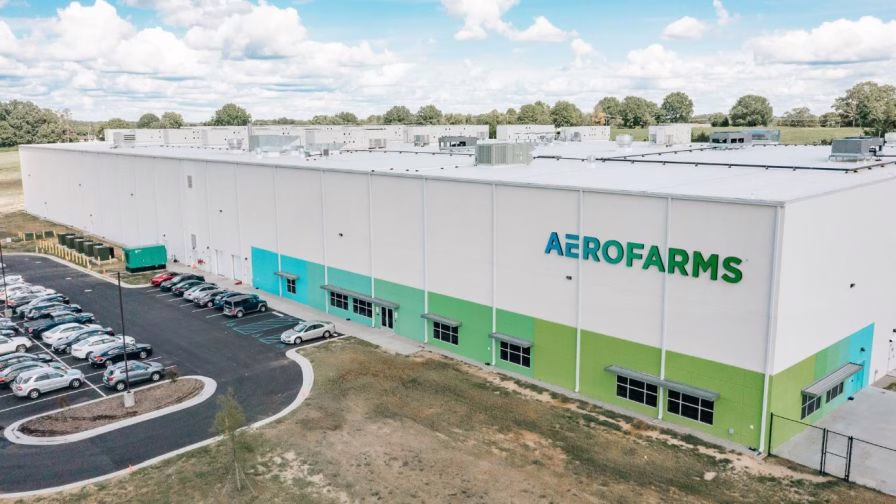 Exterior shot of AeroFarms' Danville facility in Virginia.