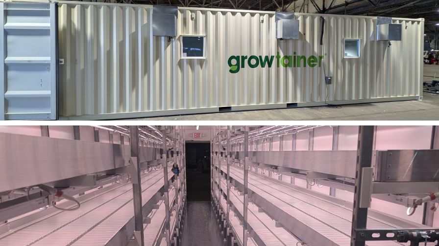 Outside (top) and inside (bottom) a Growtainer unit.