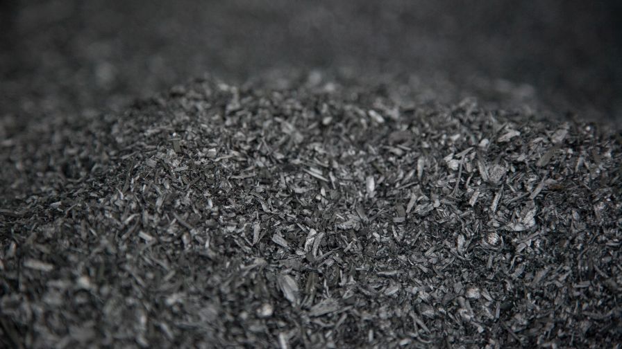 A pile of biochar.